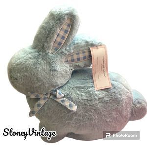 Cupcakes and Cashmere Blue Easter Bunny Pillow